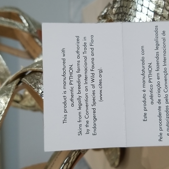 Alexandre Birman Python Metallic Gold Sandal Heels - Picture 7 of 10